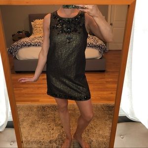 Gold and Black Jacquard feeds with bead detail